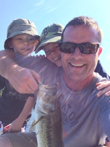 Jim Cooley with his sons on a recent fishing trip